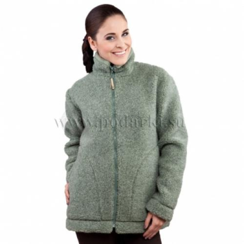 Куртка из овечьей шерсти "Бетти", серо-зеленый