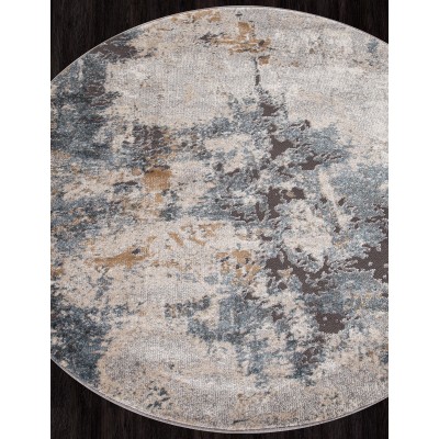 Ковер D742 - BEIGE-BLUE - Круг - коллекция SERENITY