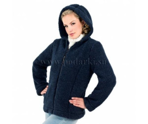 Куртка из овечьей шерсти "Барбара", темно-синяя