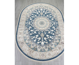 Ковер A050B - D.BLUE / CREAM - Овал - коллекция DELINA