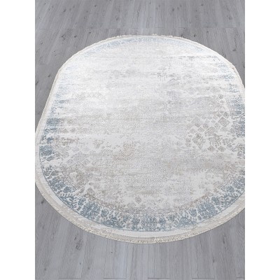 Ковер L252A - CREAM SHRINK / BLUE FDY - Овал - коллекция EFSAN