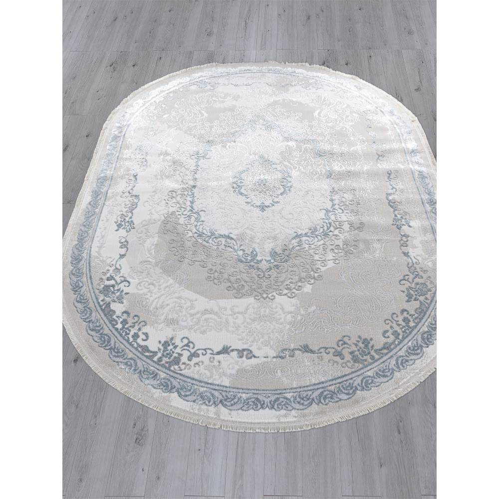 Ковер L278A - CREAM SHRINK / BLUE FDY - Овал - коллекция EFSAN Ковер L278A - CREAM SHRINK / BLUE FDY - Овал - коллекция EFSAN