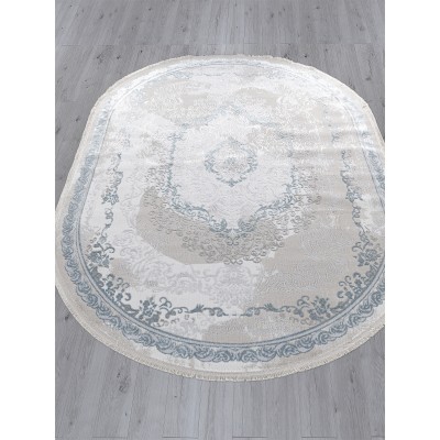 Ковер L278A - CREAM SHRINK / BLUE FDY - Овал - коллекция EFSAN