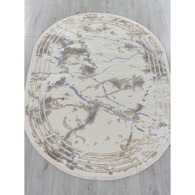 Ковер 27243A - GRY / NAVY - Овал - коллекция MOSSO