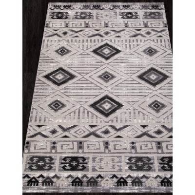 Ковер QP002 - WHITE / D.GRAY - Прямоугольник - коллекция ECLIPSE