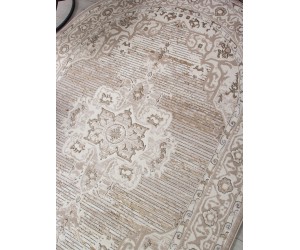 Ковер 04089A - CREAM HB / LIGHT GRI HB - Овал - коллекция NOVA