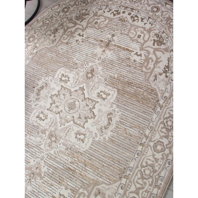 Ковер 04089A - CREAM HB / LIGHT GRI HB - Овал - коллекция NOVA