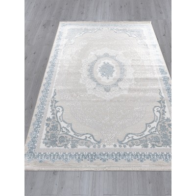 Ковер Q010A - CREAM SHRINK / BLUE FDY - Прямоугольник - коллекция EFSAN