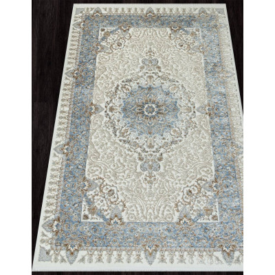 Ковер 06066A - L.BLUE FDY / CREAM HB - Прямоугольник - коллекция SAHARA