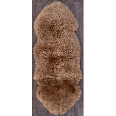 Ковер Sheepskin 55x145 - рыжевато-коричневый - Прямоугольник - коллекция Овчина Sheepskin