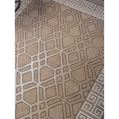 Ковер 06027A - BEIGE / DARK VIZON - Прямоугольник - коллекция PRAGA