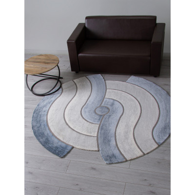 Ковер 00836T - GREY / BLUE - Круг - коллекция SAFIR