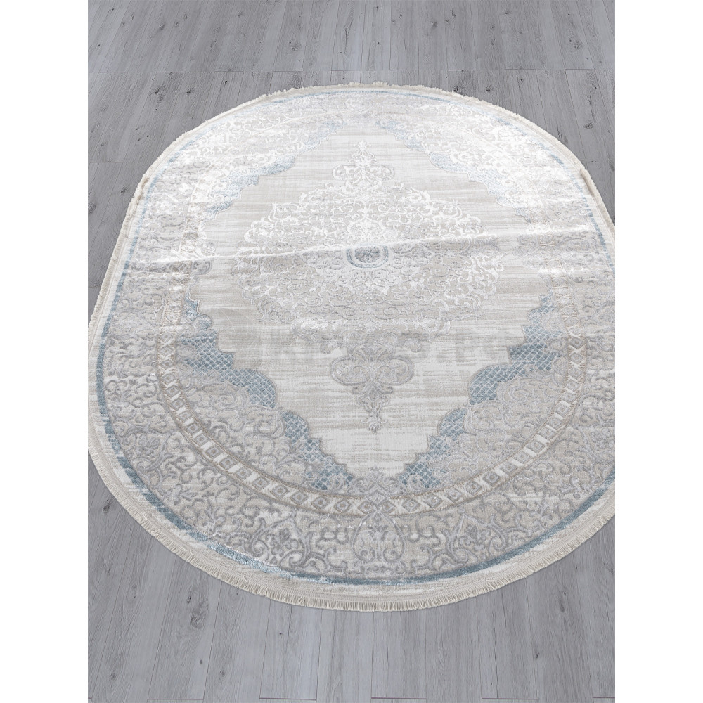 Ковер L279A - CREAM SHRINK / BLUE FDY - Овал - коллекция EFSAN Ковер L279A - CREAM SHRINK / BLUE FDY - Овал - коллекция EFSAN