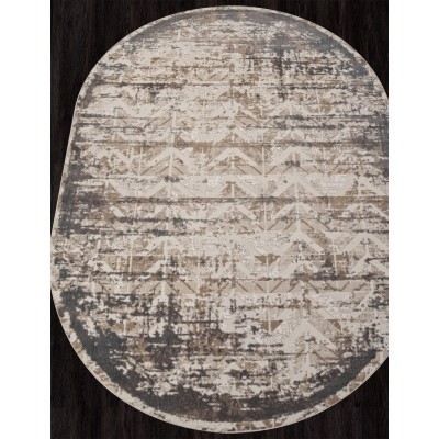 Ковер M035A - BONE / GRAY - Овал - коллекция SIESTA