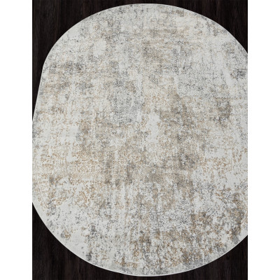 Ковер 02475H - DK.BEIGE / GREY - Овал - коллекция SAFARI