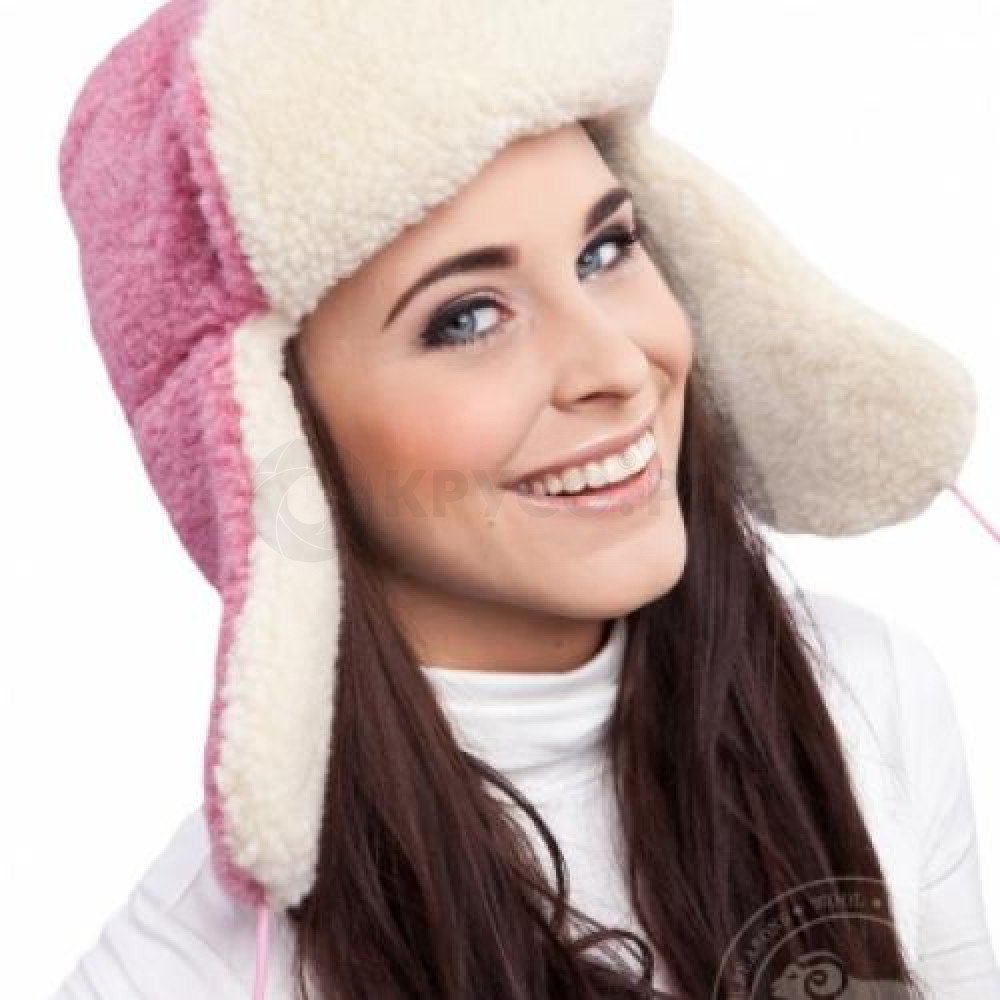 Сибирская шапка SIBERIAN WOOL, розовая