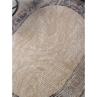 Ковер 06022A - TOZ GRI / NAVY - Овал - коллекция PRAGA