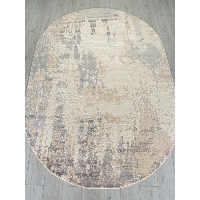 Ковер M027A - LIGHT BEIGE / TAUPE - Овал - коллекция SIESTA