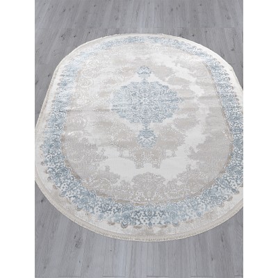 Ковер L270A - CREAM SHRINK / BLUE FDY - Овал - коллекция EFSAN