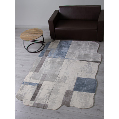 Ковер 00838T - GREY / BLUE - Прямоугольник - коллекция SAFIR
