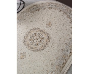 Ковер M107A - CREAM / CREAM - Овал - коллекция ZARINA